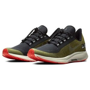 Nike Men's Air Zoom Pegasus 35 Shield Running Shoes - Green/Silver/Black